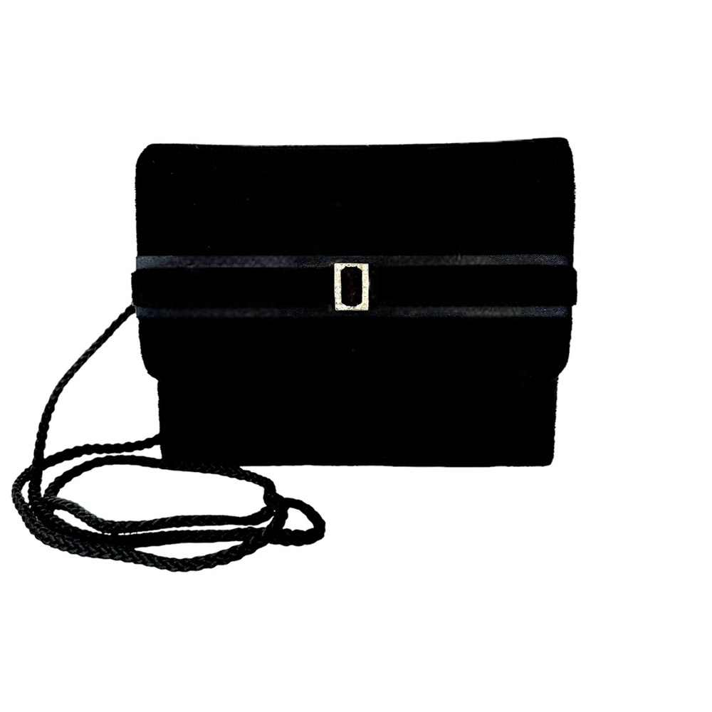Y & S Original Velvet Evening Crossbody Bag with Rhinestone Decoration